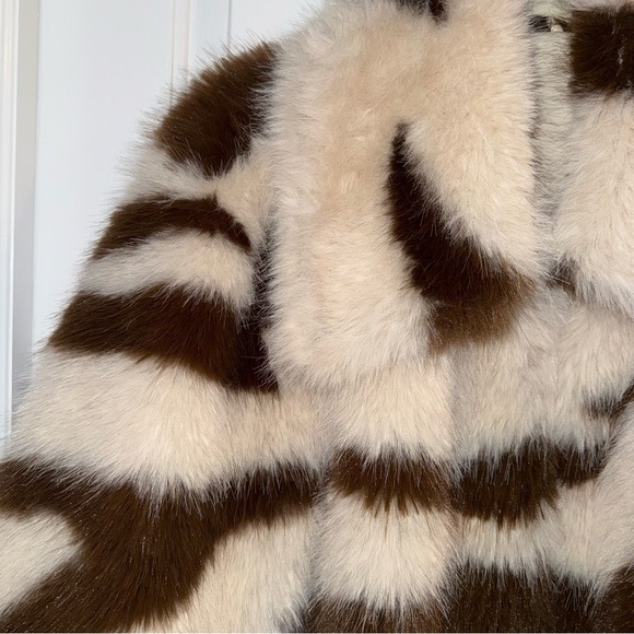 NWOT Free People Fiona Zebra Faux Fur Coat - Picture 12 of 16